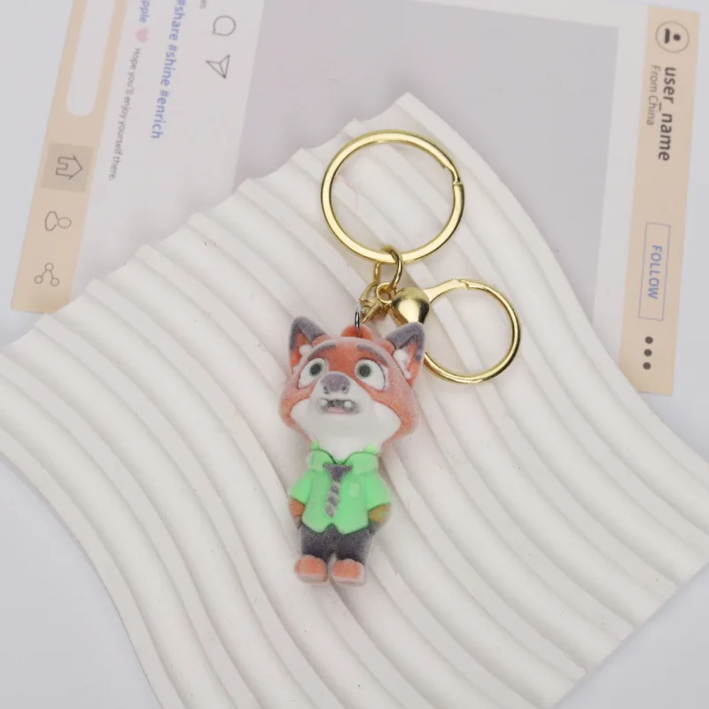 LLavero de Zootopia flocado, accesorios DIY, figura de goma suave, colgante, caja ciega, bolsa de figura, accesorios