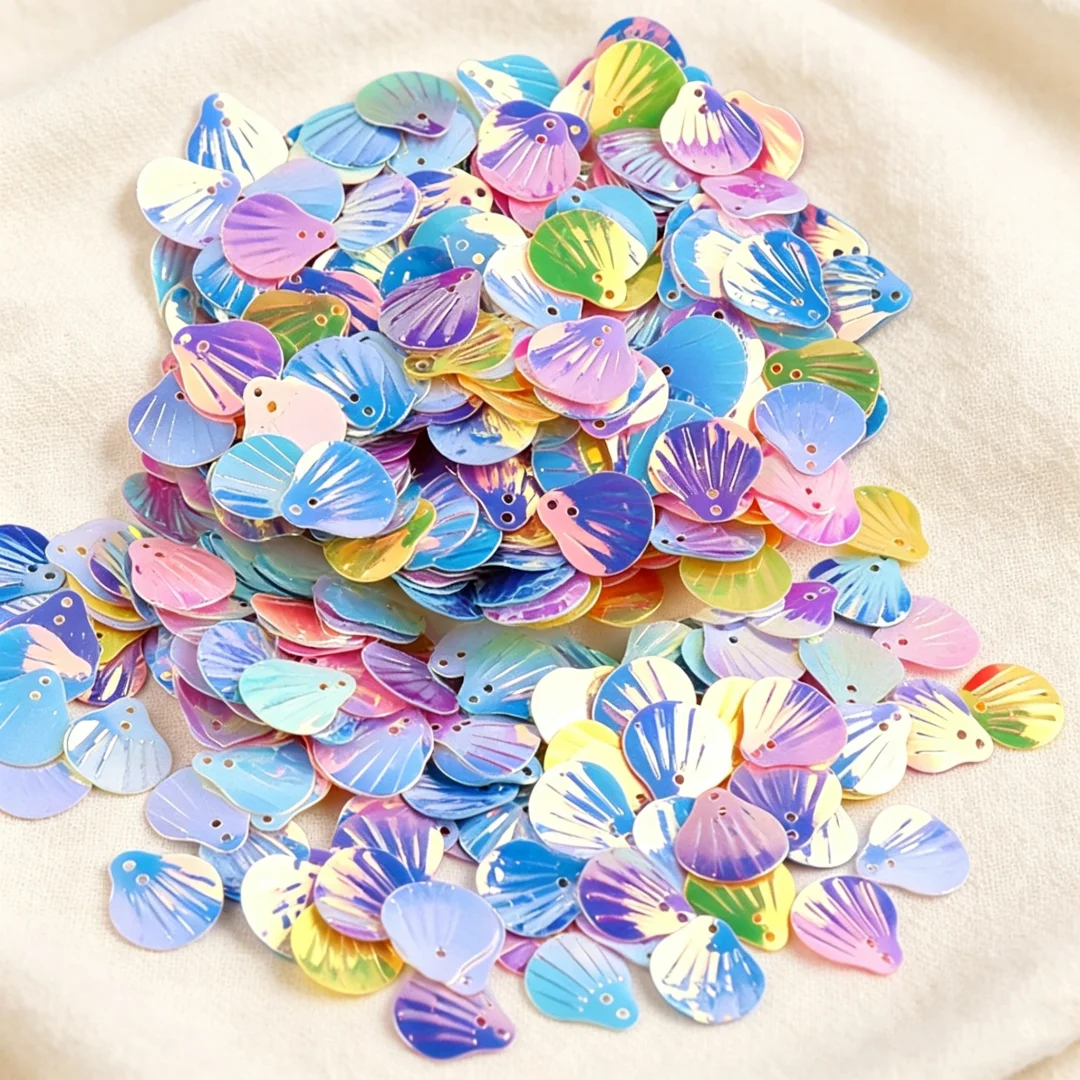 10g/Bag13mm Transparent Shell Mermaid Fish Scale Sequins PVC Paillettes DIY Wedding Sewing Dress Craft Lentejuelas Accessories