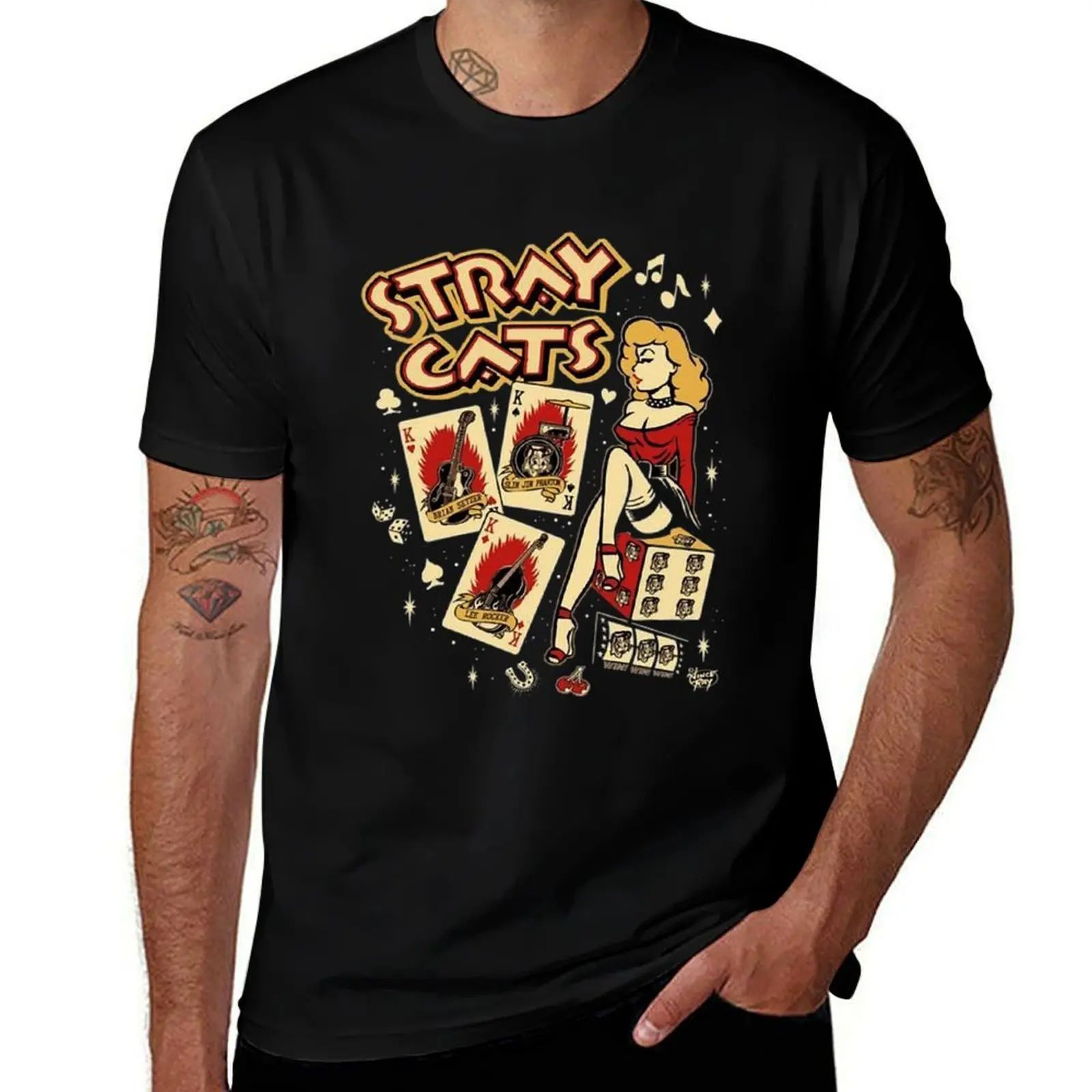 

stray cats film cinema stray moebid angel tool band T-Shirt man t shirts cotton T-Shirt