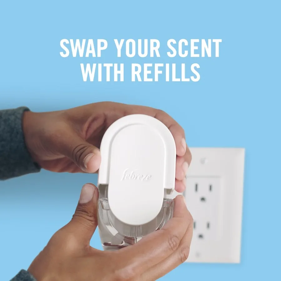 Odor-Fighting Fade Defy Plug Air Freshener - Warmer Device: Solid Form, 1-Pack, White, Dye-Free