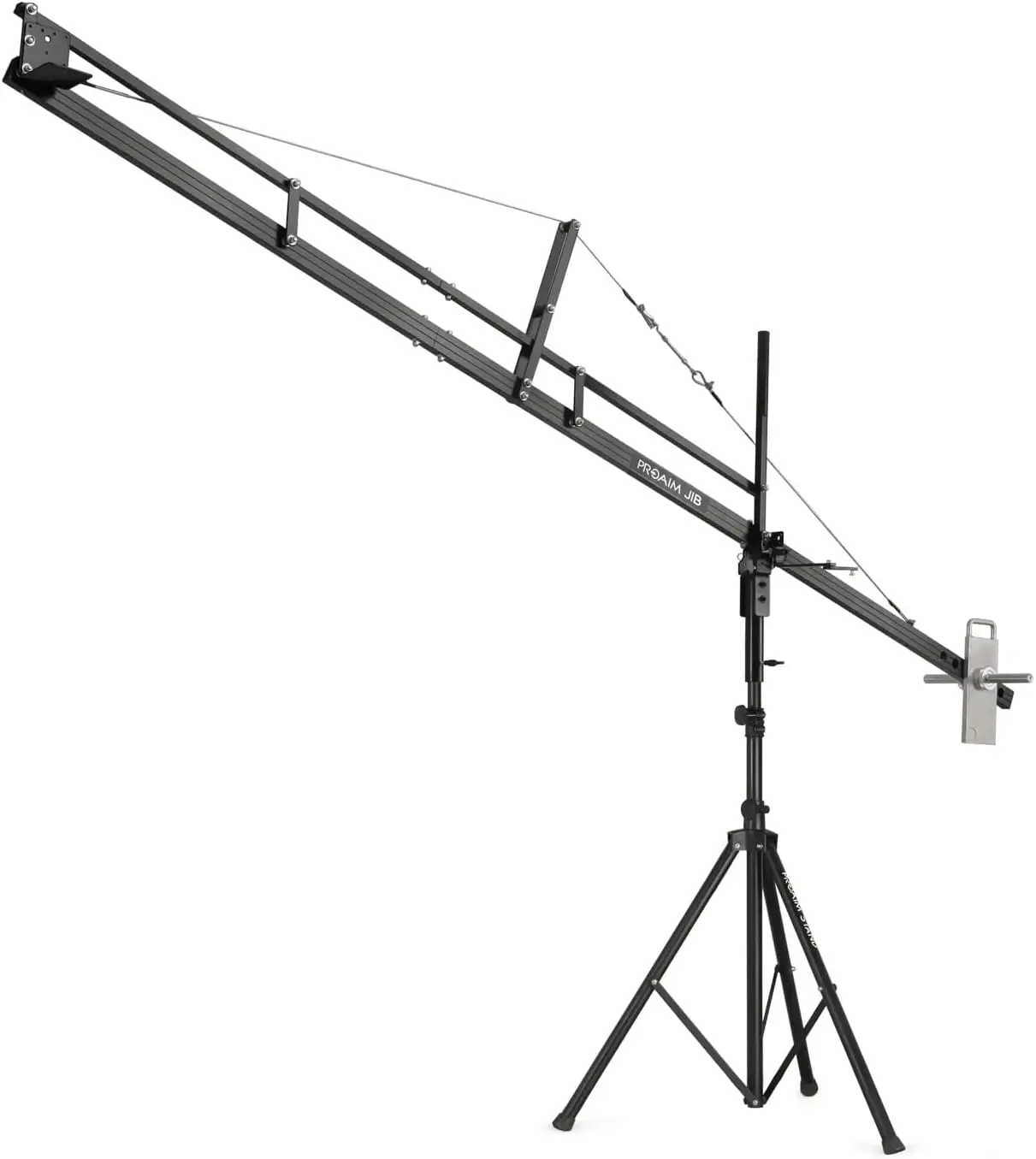 12Ft Camera Crane Jib With Stand For Gimbals, Pan-Tilt & Fluid Head. For Dslr Video Cameras Up To 8Kg / 17.6Lb (P-12-Js)