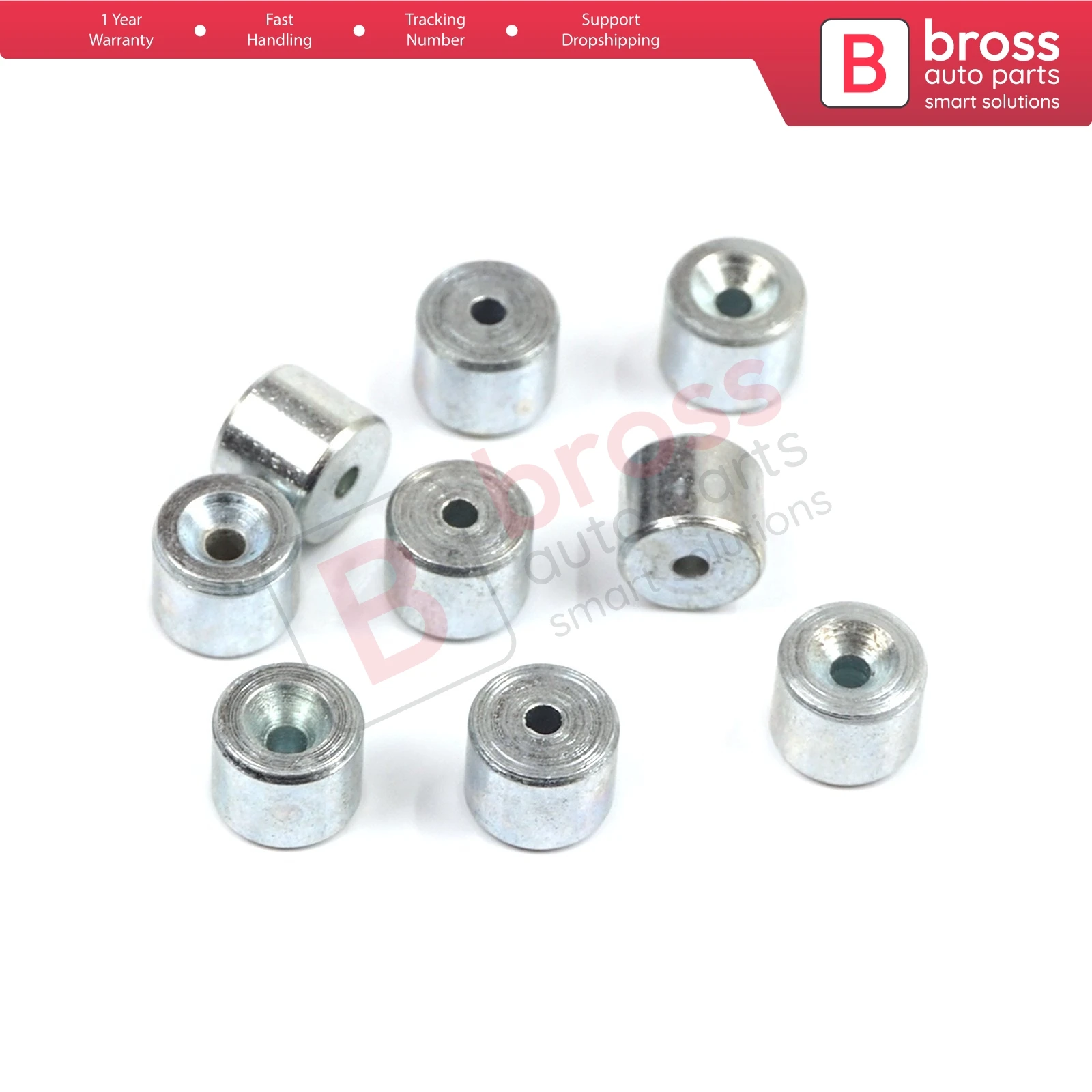 BCR009 100 Pieces Car Window Regulator Winder Repair Steel Cable Wire Rope End Fitting Pin Stop Sleeve Crimp Rivet 6x4.85x1.7 mm