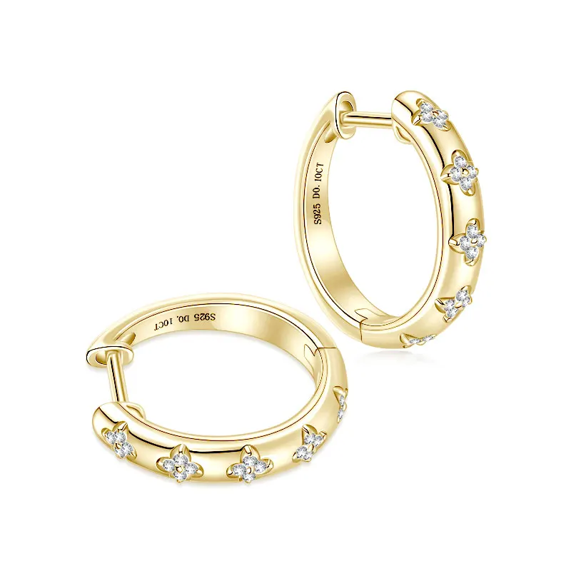 2026 Ehhai Voll 1mm VVS1 D-Farbe Rundschliff Moissanit Creolen für Damen S925 Sterling Silber Edelschmuck Geschenke Ohrringe – Detail 11