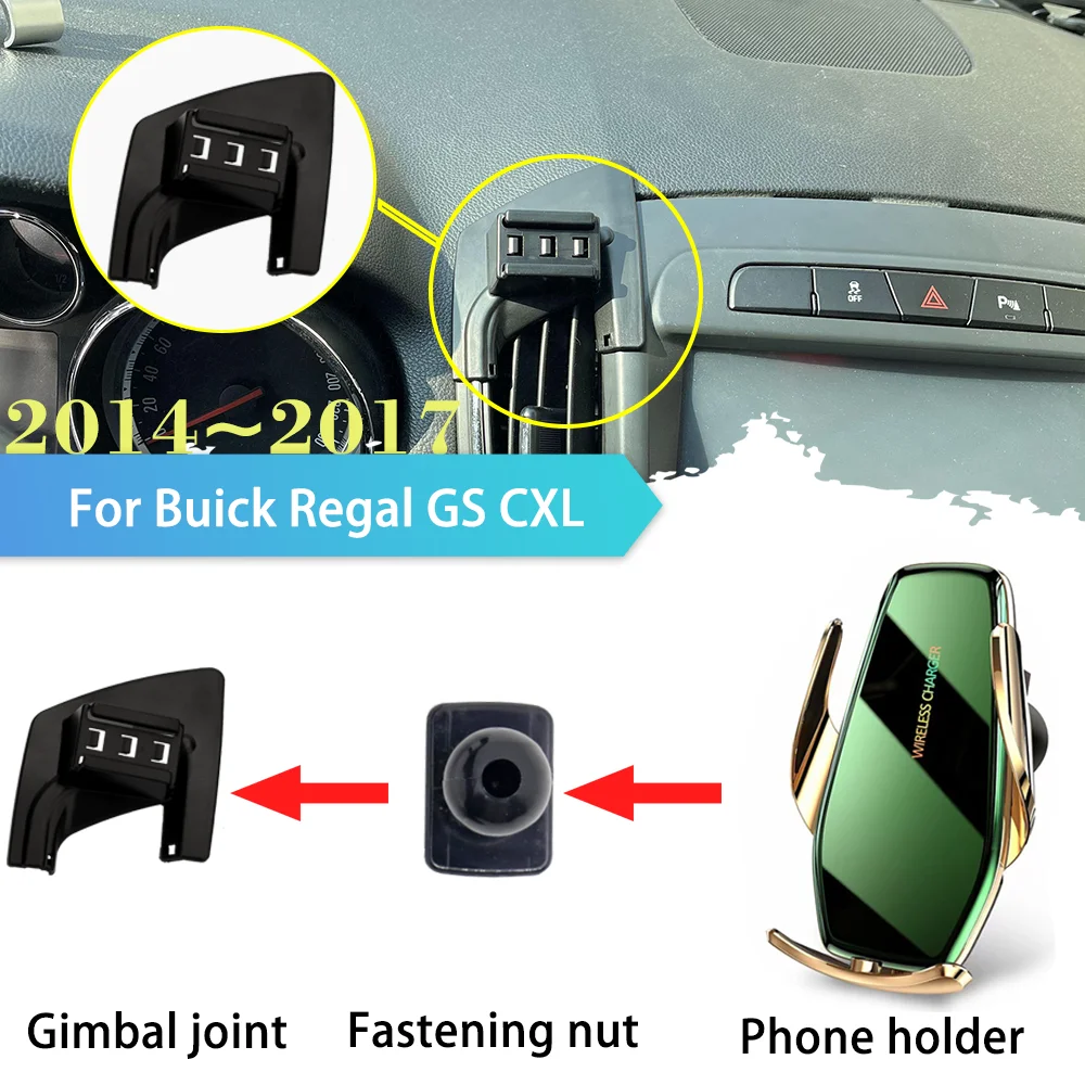 Soporte de teléfono para Buick Regal GS CXL Opel Insignia Chevrolet Vectra 2014 ~ 2017, 2015 2016 Clip, accesorios de pegatina de carga inalámbrica