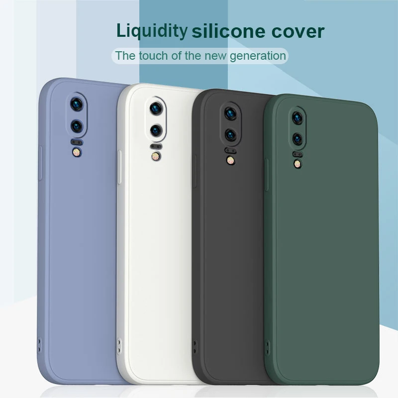 Liquid Silicone Phone Case For Huawei P20 P30 P40 Lite E P50 Pro Lite P Smart Z 2021 Y92019 Y9 Prime 2019 Cover