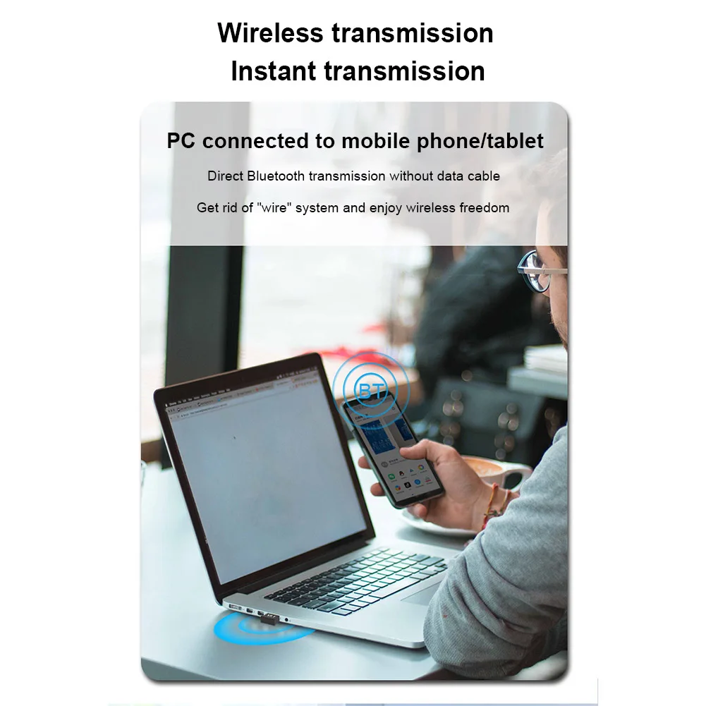 Bluetooth-compatible Adapter 2.4GHz Bluetooth-compatible Transmitter DC5V Music Audio Adapter for Desktop Computer for Laptop PC