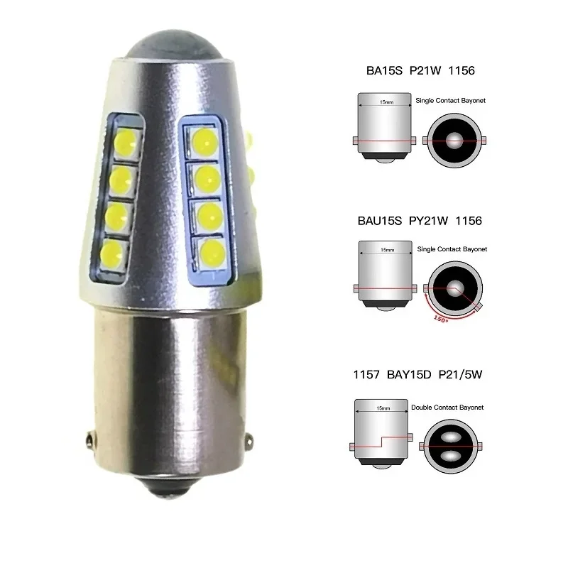 1156 BA15S BAU15S LED 1157 BAY15D P21W PY21W Led Bulb P21/5W BAZ15D T20 7440 W21W 7443 W21/5W T25 3156 3157 P27/7W Led Lamp