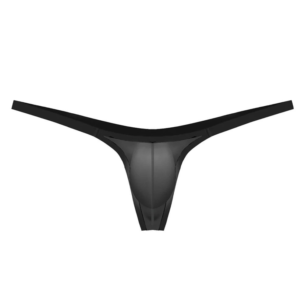 1pc Men Mini Briefs Ice Silk Hot G-String Sexy T-back Panties LowRise Bulge Pouch Soft Underwear Gay Sissy Thong