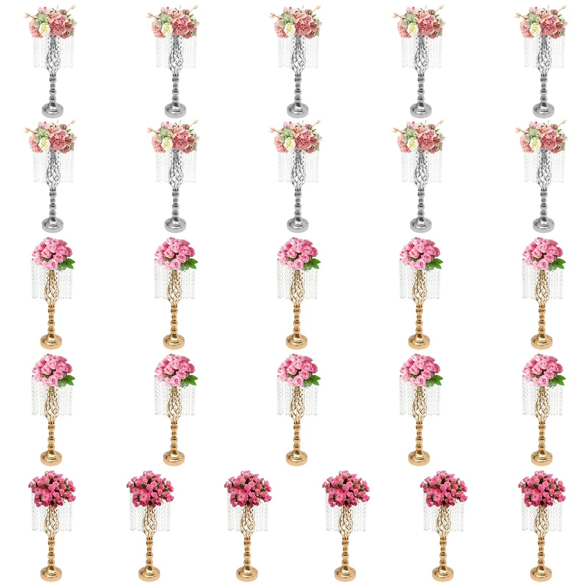 10pcs)45cm to 100cm)Metal Candelabra Candle Holders Wedding Table Centerpiece Road Lead Pillar Flower Rack Event Party Decoratio