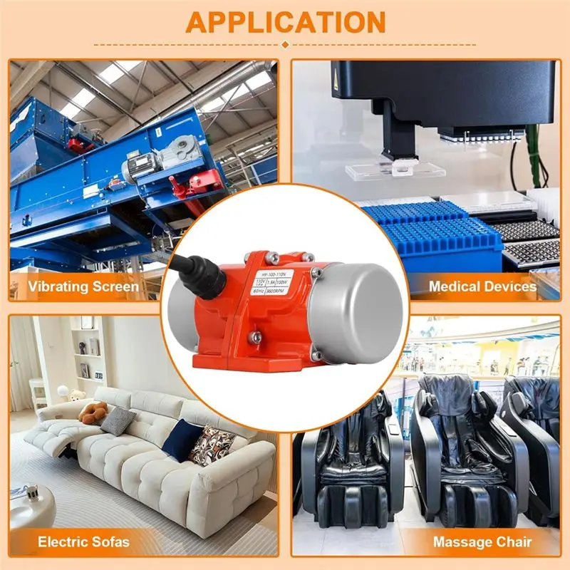 RMWIN-Concrete Vibrating Motor,Single Phase AC 110V 3600RPM Concrete Motor With Speed Controller,For Shaker Table US Plug