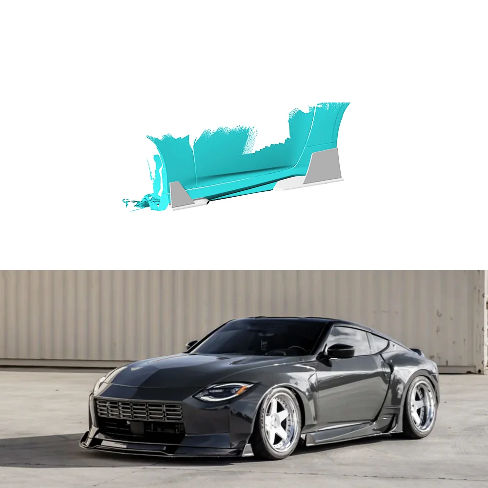 

Custom Design 400Z Carbon Side Skirts for Nissan Z RZ34 Coupe Sports 2023 Front Skirt Spoiler Lip Wing Body Kit Splitter Trim