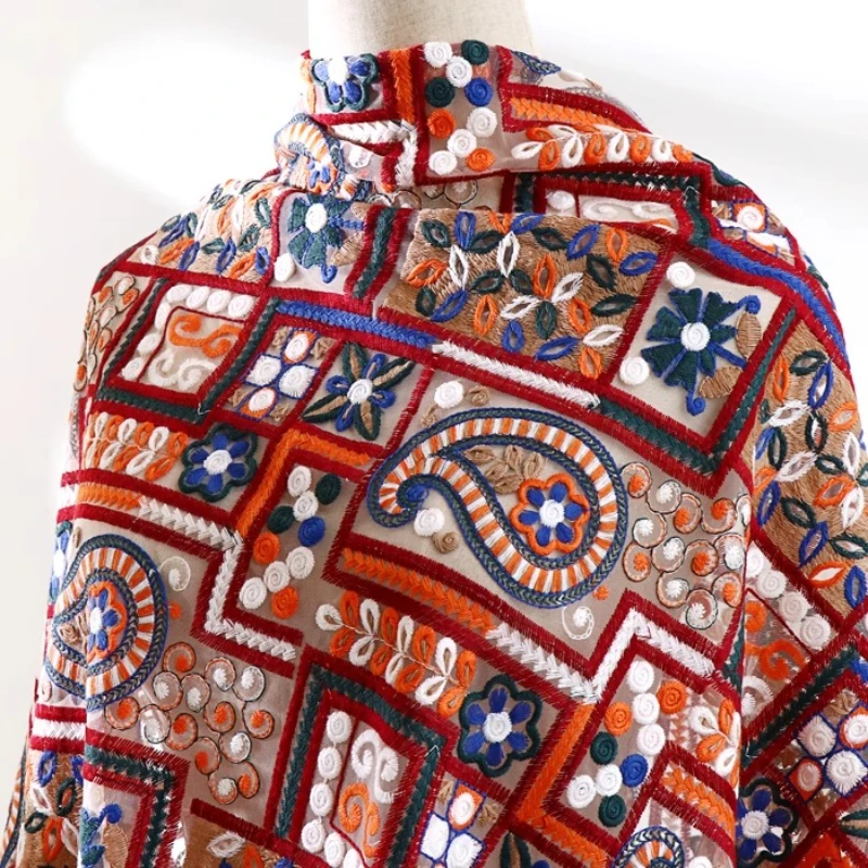 

Красочная нить, тяжелая вышивка, водорастворимая кружевная тюлевая ткань, мягкое платье Ципао, материал для одежды, дизайнерские швейные аксессуары