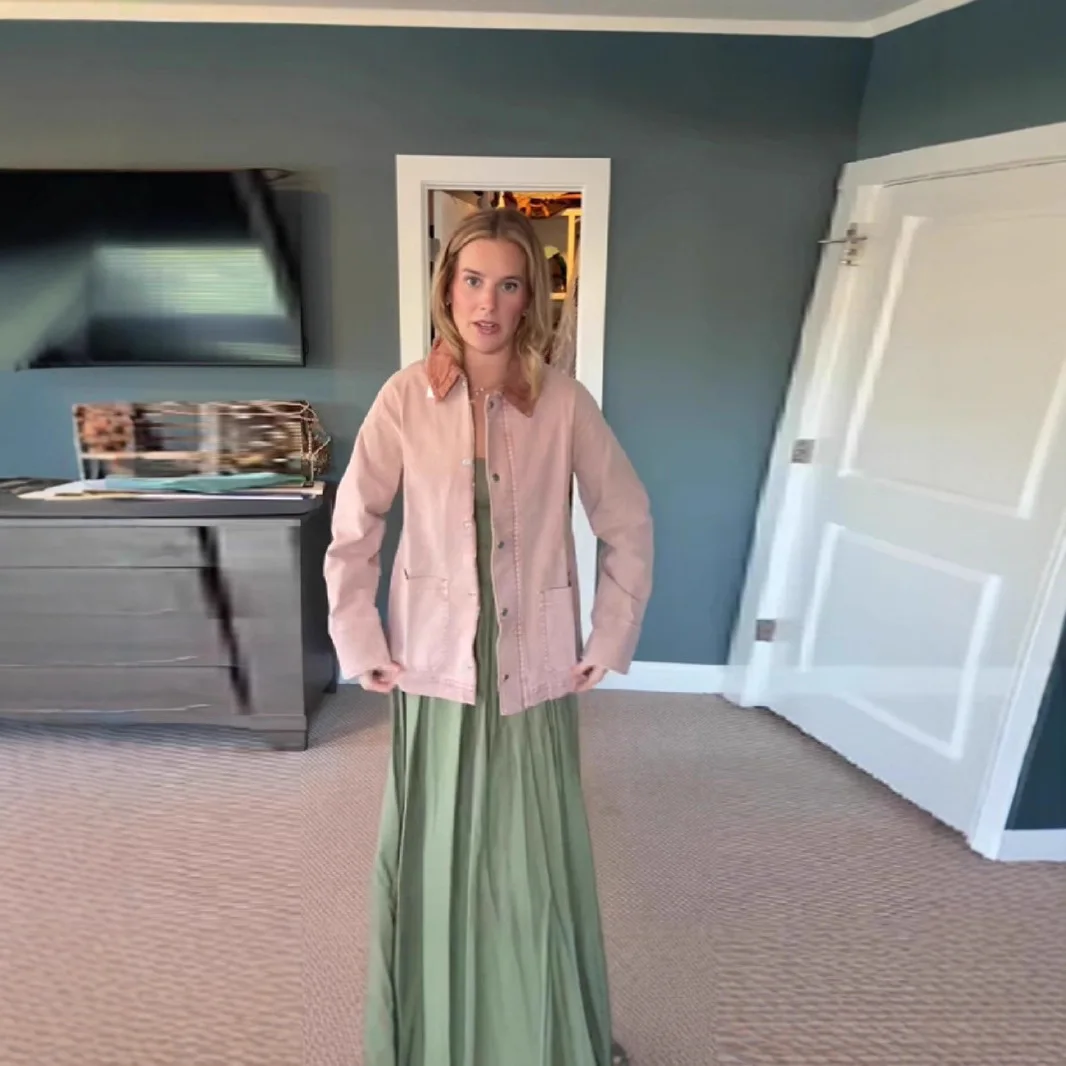 

2025 Spring Autumn New Pink Multi Pocket Short Jacket Women Casual Versatile Slim Fashion Versatile Elegant Top