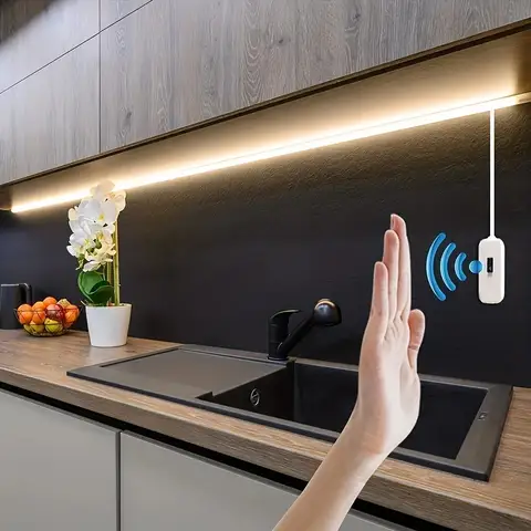 무선 RGB 터치 충전 LED 아이스버그 야간 조명 - 캠핑 및 침실 인테리어용 야외 주변 조명 15_하트알리 1M DC 5V 야간 조명 램프 USB 제스처 센서 디밍 가능 60 LED/m 스트립 조명 TV 백라이트 주방 핸드 스윕 흔들기 테이프 다이오드