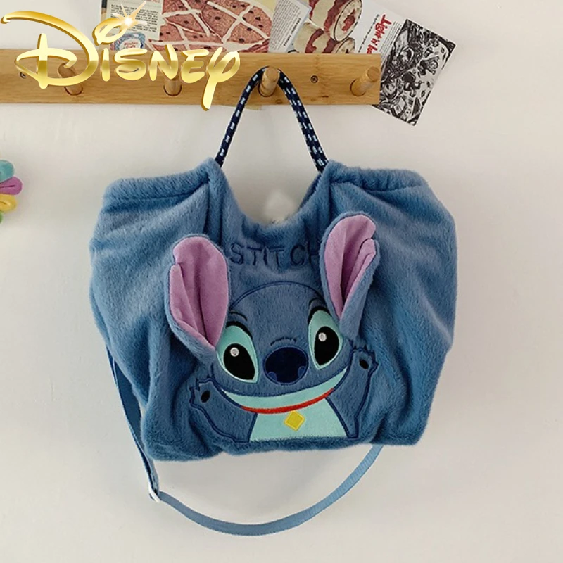 

Disney Stitch New Plush Women's Handbag 3D Cartoon Women's Shoulder Bag Large Capacity Fashion Plush Shoulder Messenger Bag