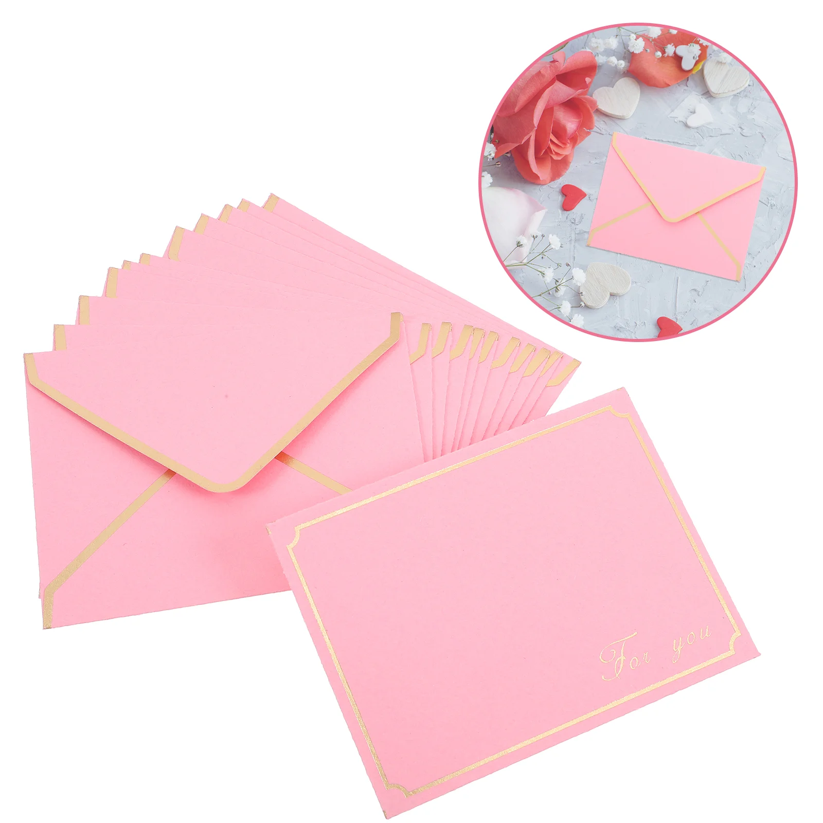 

50 Pcs Wedding Decor Small Envelope Blank Invitation Envelopes Empty Decorative Card Greeting Pink Compact Baby