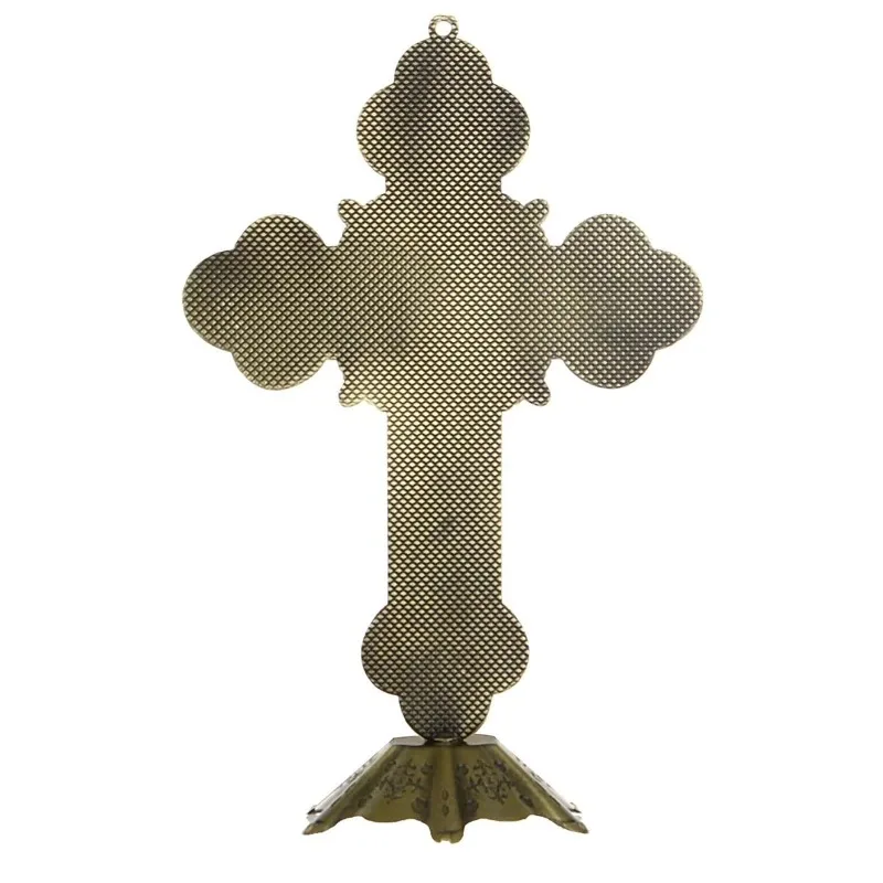 1PC Church Relics Figurines Crucifix Jesus Christ on The Stand Cross Crucifix Home Chapel Decoration