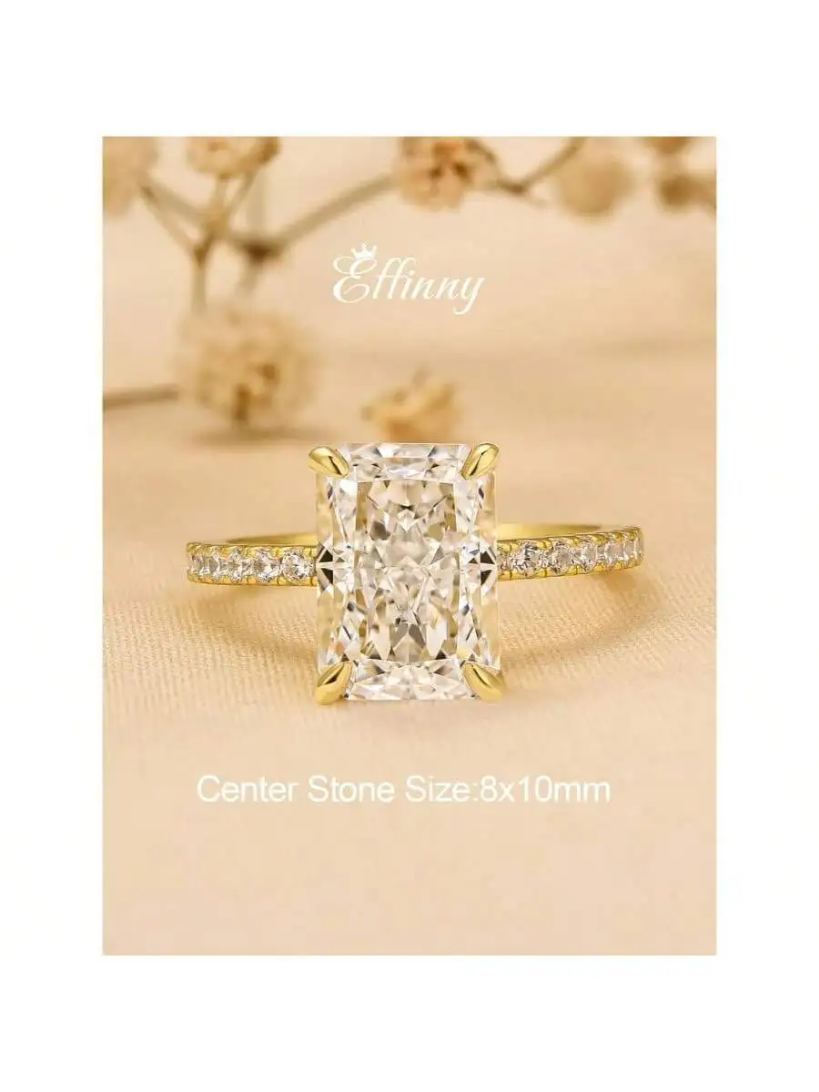 

Radiant Cut Engagement Ring For Women Fashion Promise Ring With Cubic Zirconia