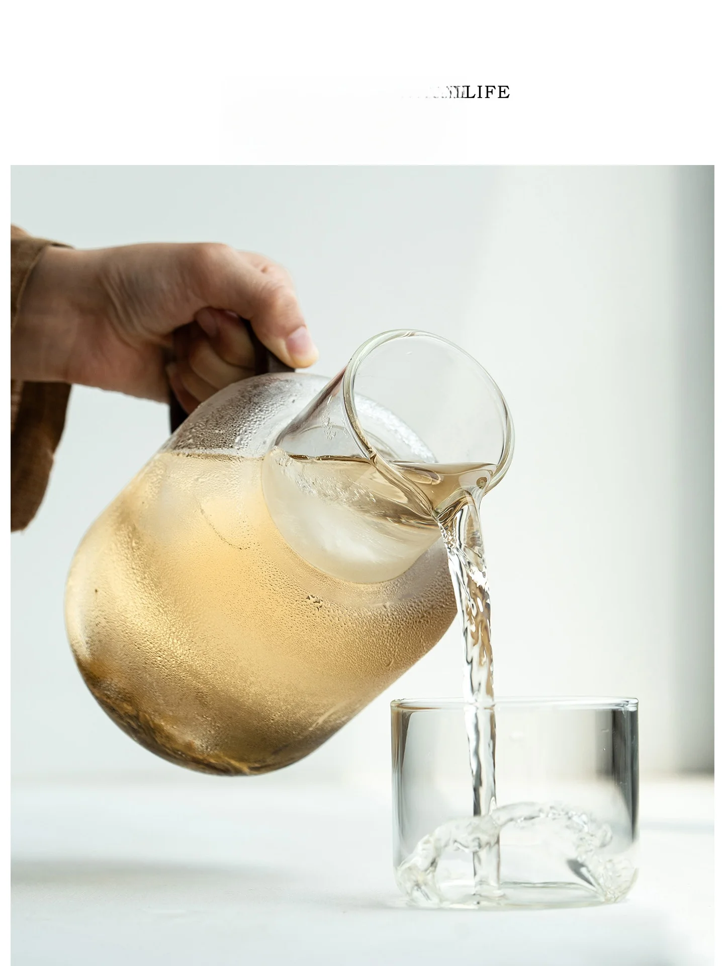 Tlife Pine Thickened Large Capacity High Temperature Resistant Glass Tea Set Cold Brew Pot Japanese Style Water Kettle