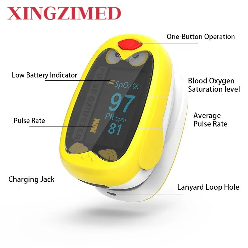 xingzimed-pince-a-doigt-oxymetre-surveillance-de-l'oxygene-oxymetre-frequence-cardiaque-pouls-pour-enfants-1-paquet-de-5-pieces