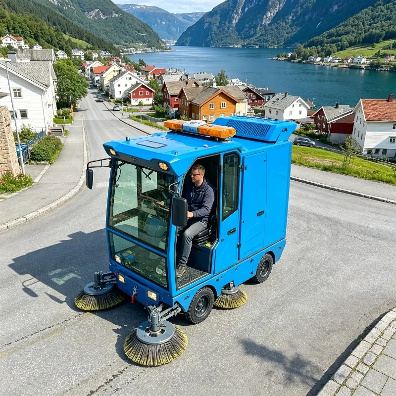 Ride on Industrial Sweeping Machine Customized Electric Enclosed Cab Street Floor Vacuum Cleaner Vehicle