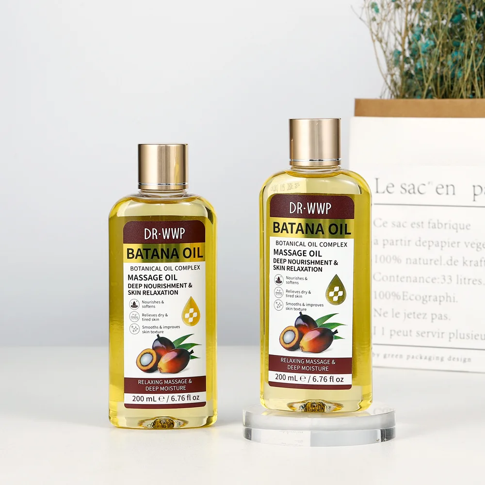 Batana Massage Oil 200ml Nourishing Body Oil Skin Relaxation Hydrating Brightening Glutathione Body Care Oil for SPA Massage