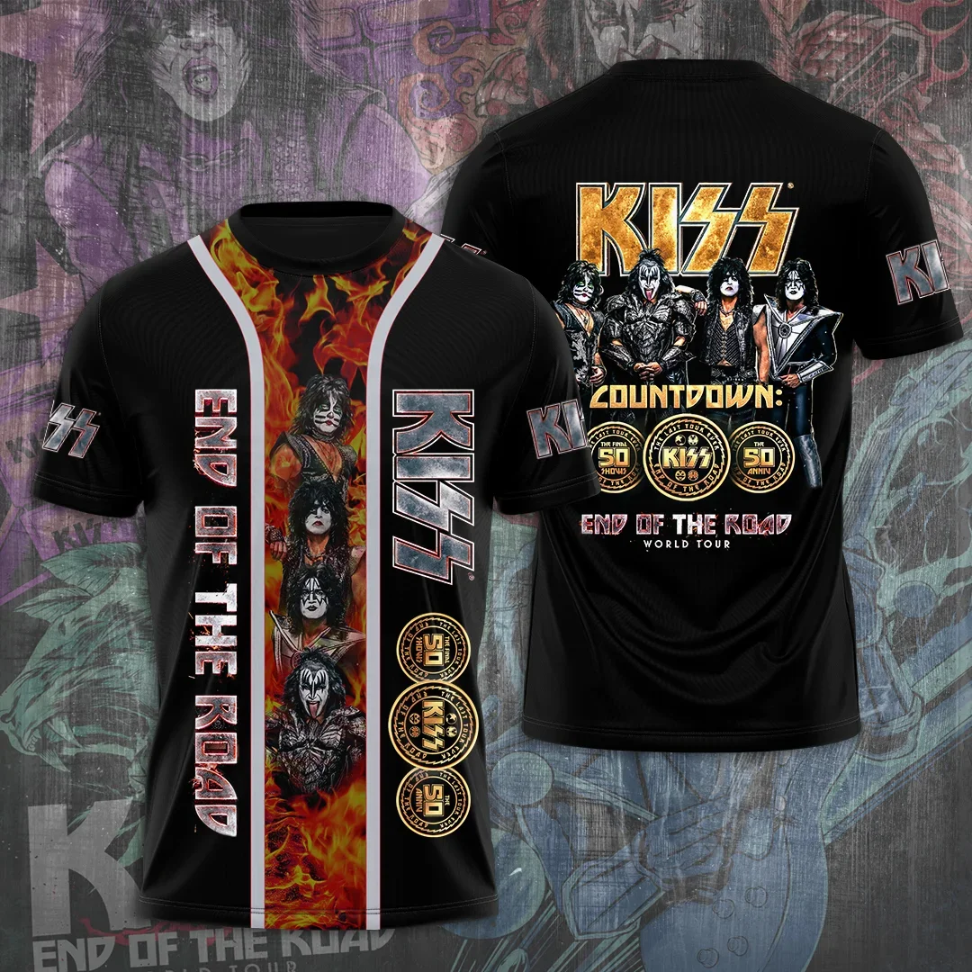 روك باند قبلة تي شيرت ثلاثية الأبعاد الطباعة تي شيرت الصيف الرجال النساء مضحك الهيب هوب قصيرة الأكمام س الرقبة تي شيرت الشارع تأثيري الملابس #1