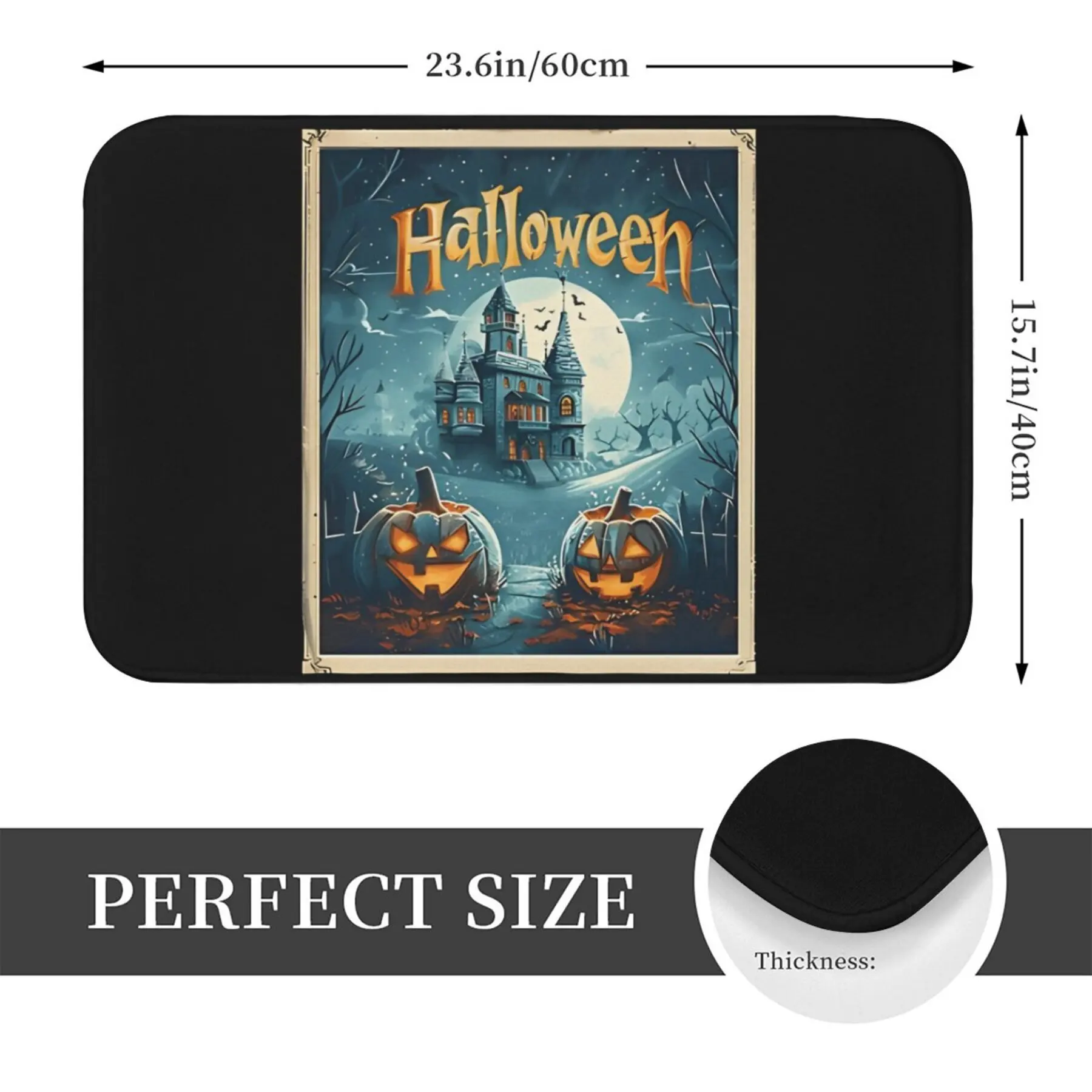 Halloween Haunted House Entrance Mat Doormat for Porch Bathroom Entryway Seasonal Decoration Halloween Decor