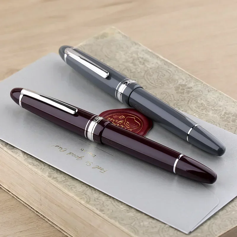 MAJOHN P136 Resin Fountain Pen Copper Piston EF 0.4mm F 0.5mm M Nibs School Office Supplies Student Writing Gifts Pen Stationery