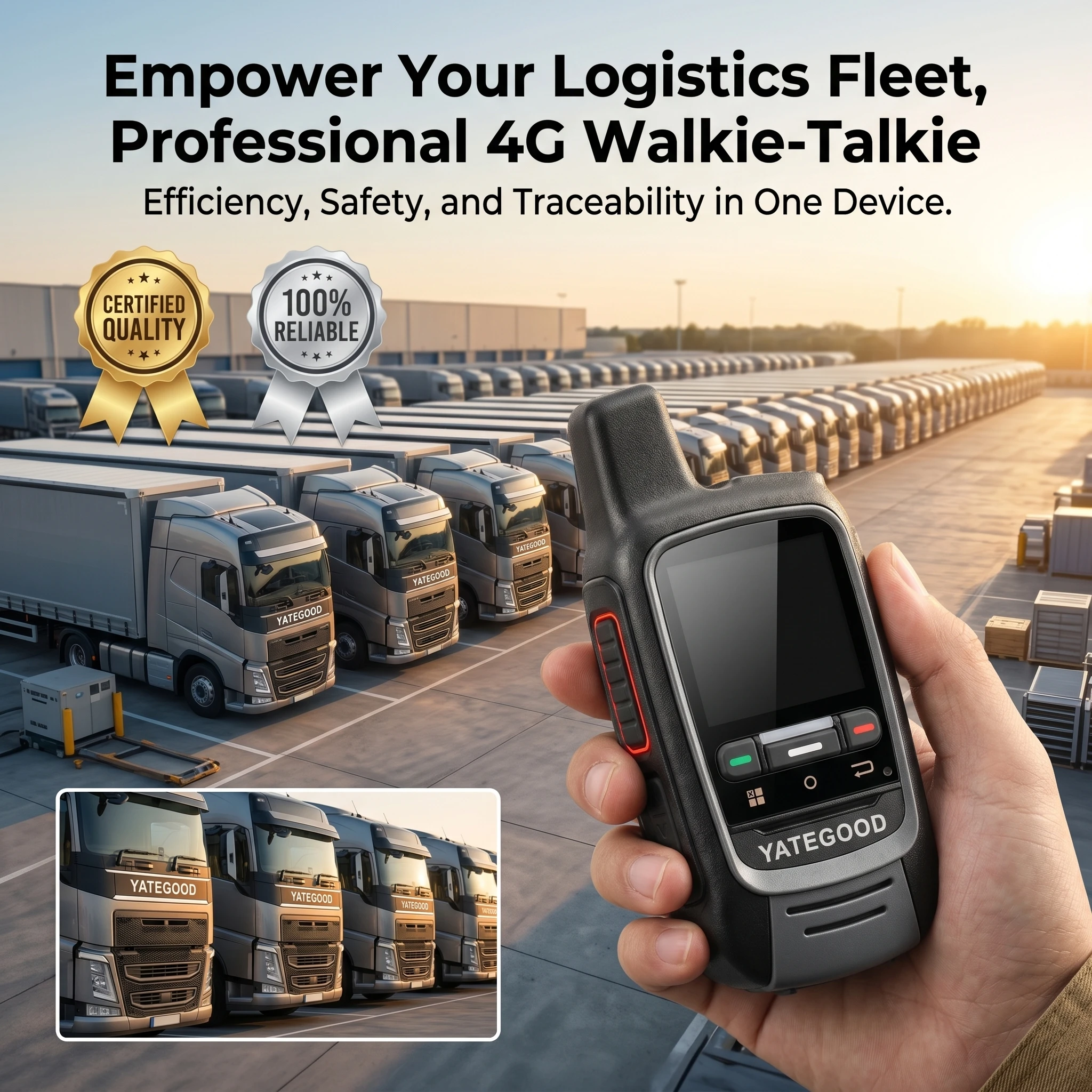 YATEGOOD G300 5000KM Walkie Talkie Jarak Jauh GXINPOC Global PTT 4G POC Radio 100km