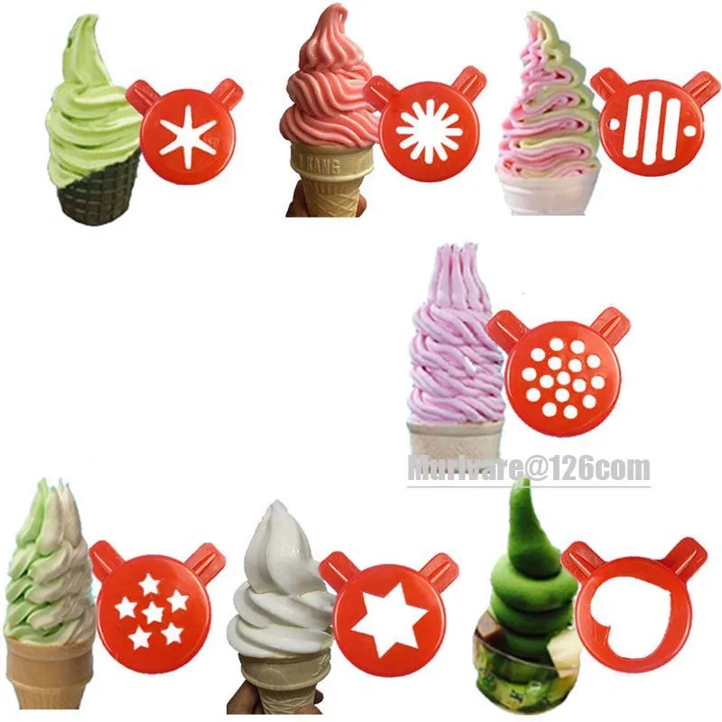 7Pieces Ice Cream Machine Inner Diameter 28mm/Outer Diameter 33mm Cone Machine Flower Mouth Magic Head Modeling Cap