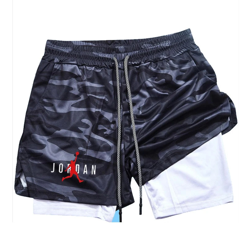 

2-in-1 sports shorts summer 2026 new men's double-layer casual quick drying breathable running clothing shorts