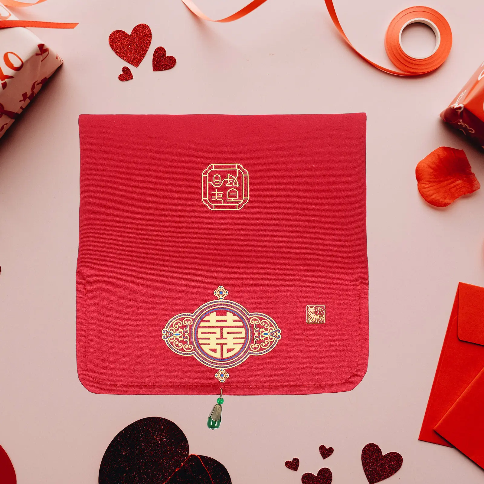 

Brocade Red Envelope Chinese Wedding Money Packet Gift Holder for Jewelry Card Bridal Shower Party Decor Supplies