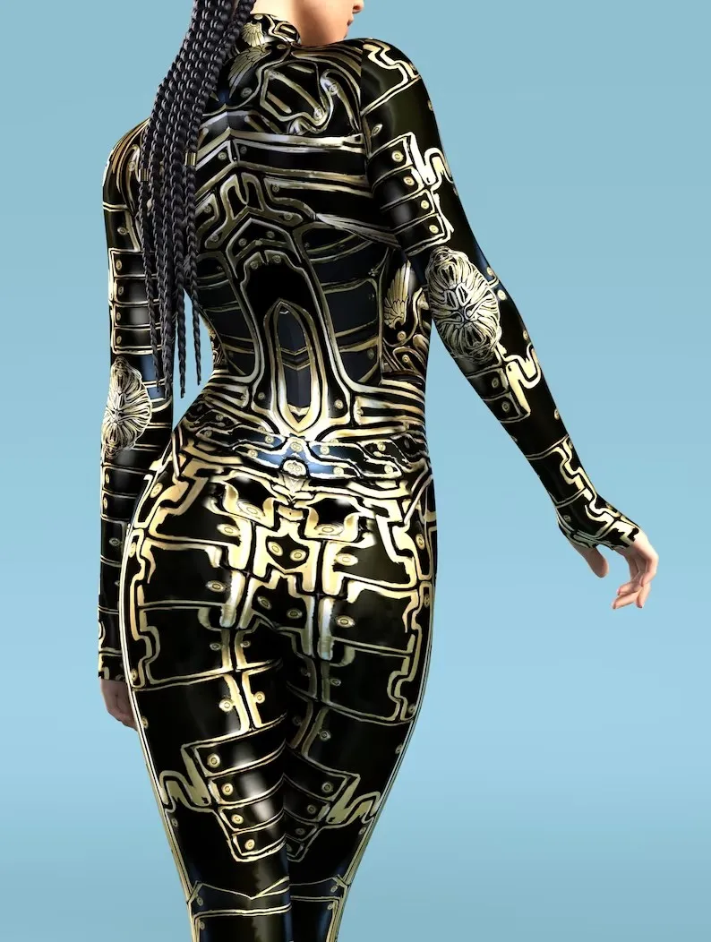 Damen Herren Muskel-Mensch Wüste Dazzle in Sieben Farben 3D-Druck Verkleidungs-Jumpsuit Halloween-Party Cosplay-Kostüme Outfit – Detail 37