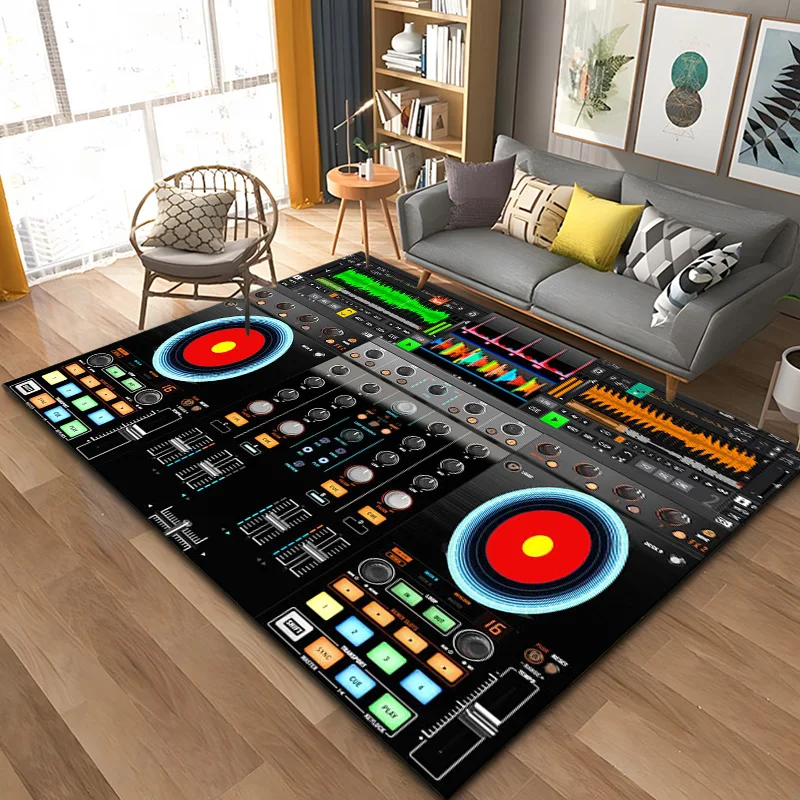 3D DJ Music Screen Keyboard Area Rug,Carpet Rug for Living Room Bedroom Sofa Doormat Decoration,Kid Play Non-slip Floor Mat Gift