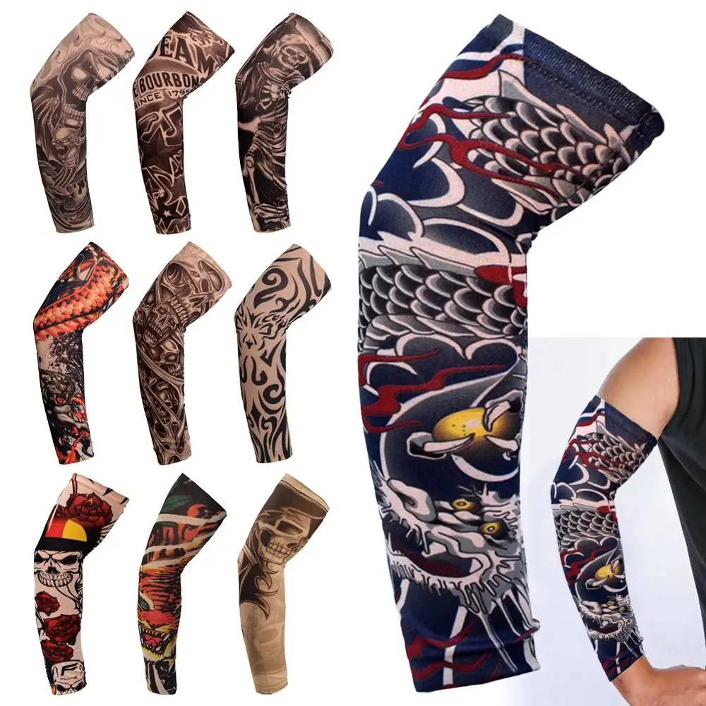 1Pcs New Sun Protection Flower Arm Sleeves Summer Cooling Outdoor Sport Arm Cover Running Basketball Tattoo Arm Sleeves