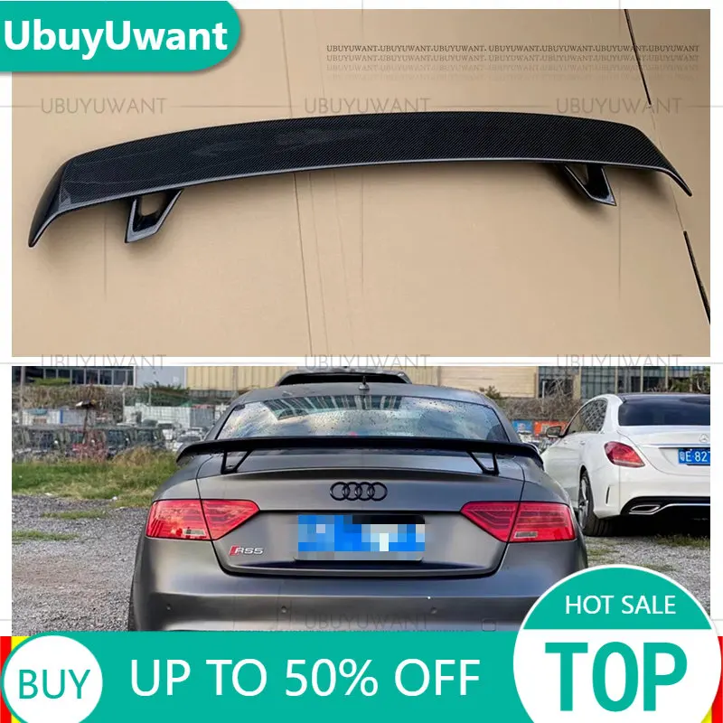 UBUYUWANT For AUDI A5 B8 Sedan 2008-2014 Year Spoiler S5 Carbon Fiber Look Rear Trunk Wing Car Body Kit Accessories