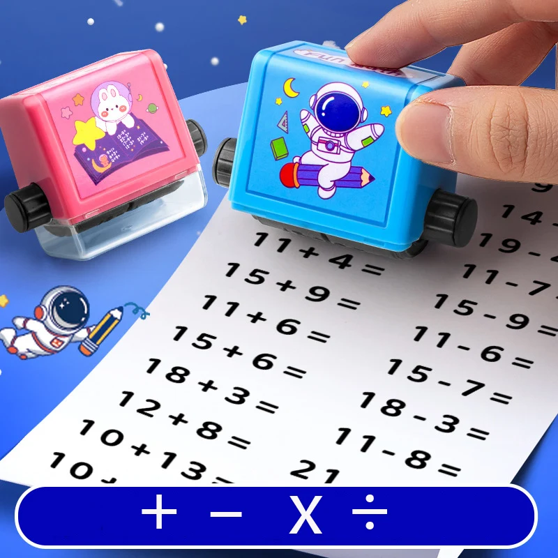 Within 100 Addition Subtraction Scroll Stamp for Primary Preschool Multiplication Division Seal Students Teaching Digital Roller