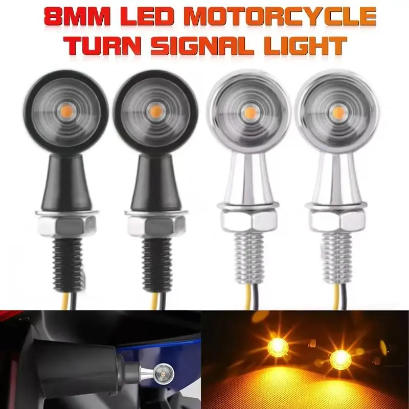 Motorcycle Turn Signal Lights LED Mini Bullet Flasher Lamp 12V For Honda CB650R Bajaj For YZF R1 R3 For Harley Bobber Chopper