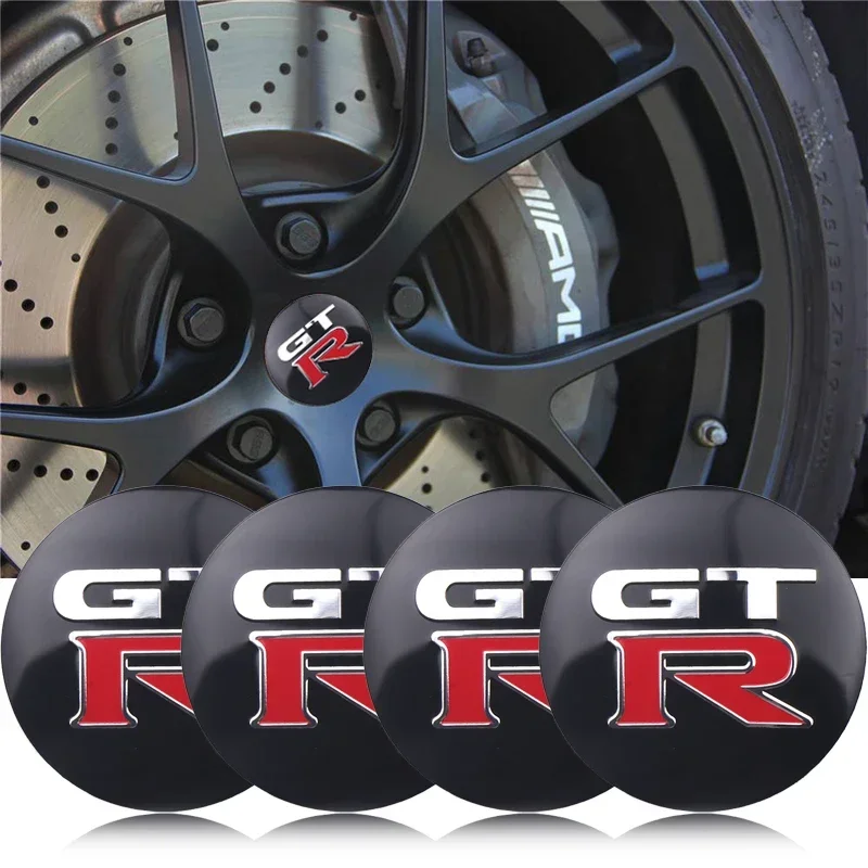 4pcs 56mm 60mm Car Styling Steering tire Wheel Center Badge sticker Hub Cap Emblem Decals Symbol for GTR r33 r35 Accessories