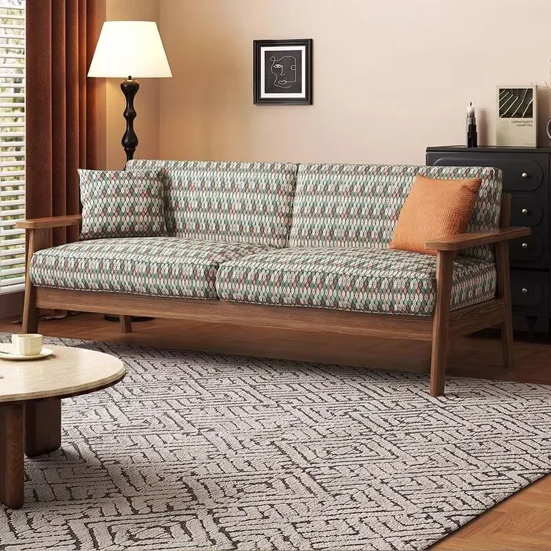Quality Designer Living Room Sofas Aesthetic Printed Nordic Luxury Lounge Sofa Corner Mid Century Divano Furniture For Home