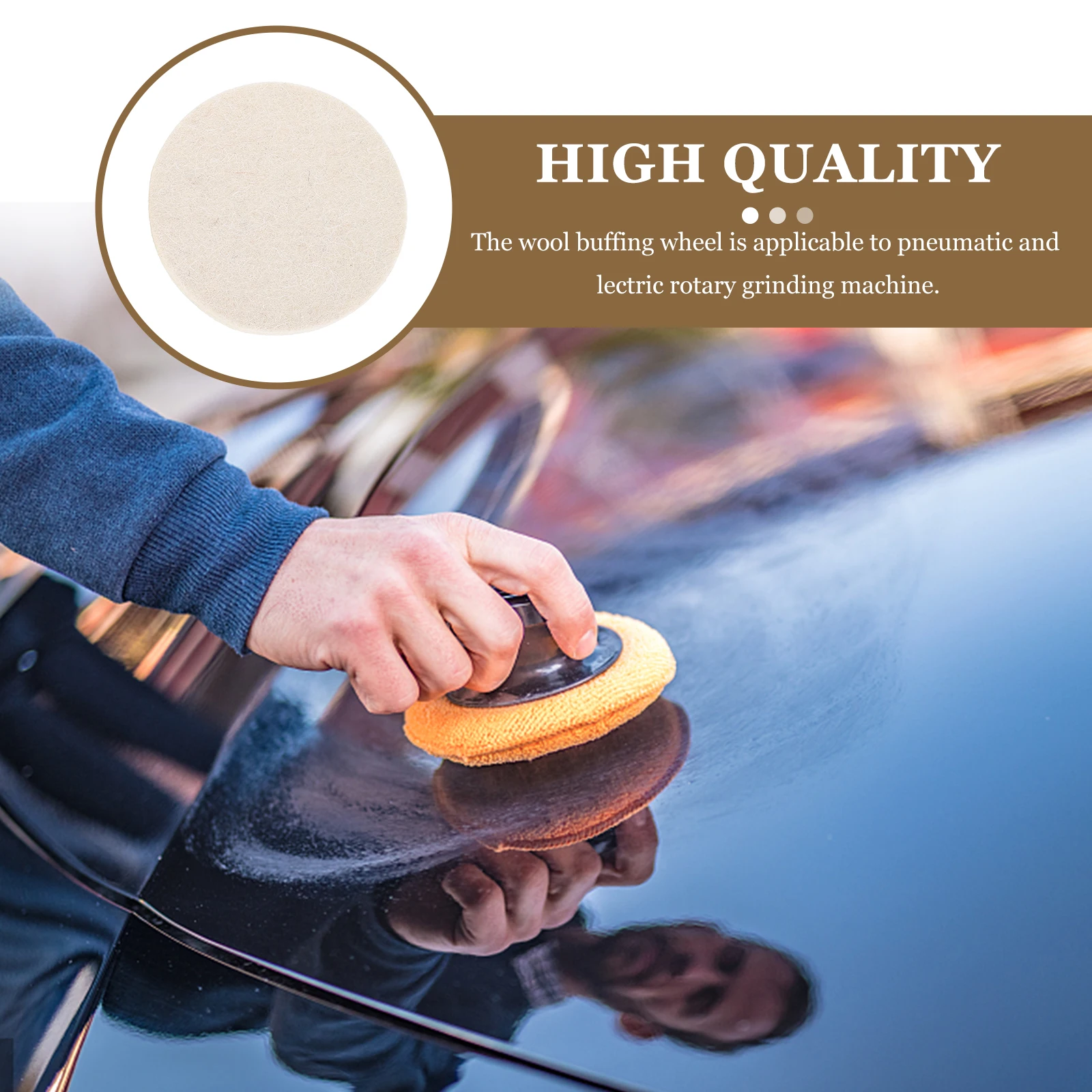 

2pcs Wool Polishing Wheel Felt Buffing Disc Grinding Pad For Electric Pneumatic Rotary Machines Surface Shine Polisher Accessory