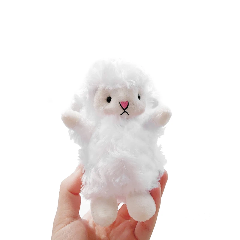 Cute Fluffy Fur Little Sheep KeychainFor Women Girls Plush Cartoon Key Chain Ring On Bag Car Jewelry Wedding Party Toys Gift