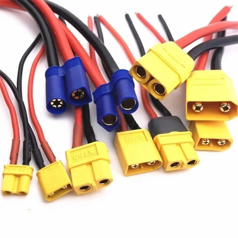 

1PCS XT60H XT30U-F male and female head XT90H EC5 test lithium battery connector model aircraft plug with cable