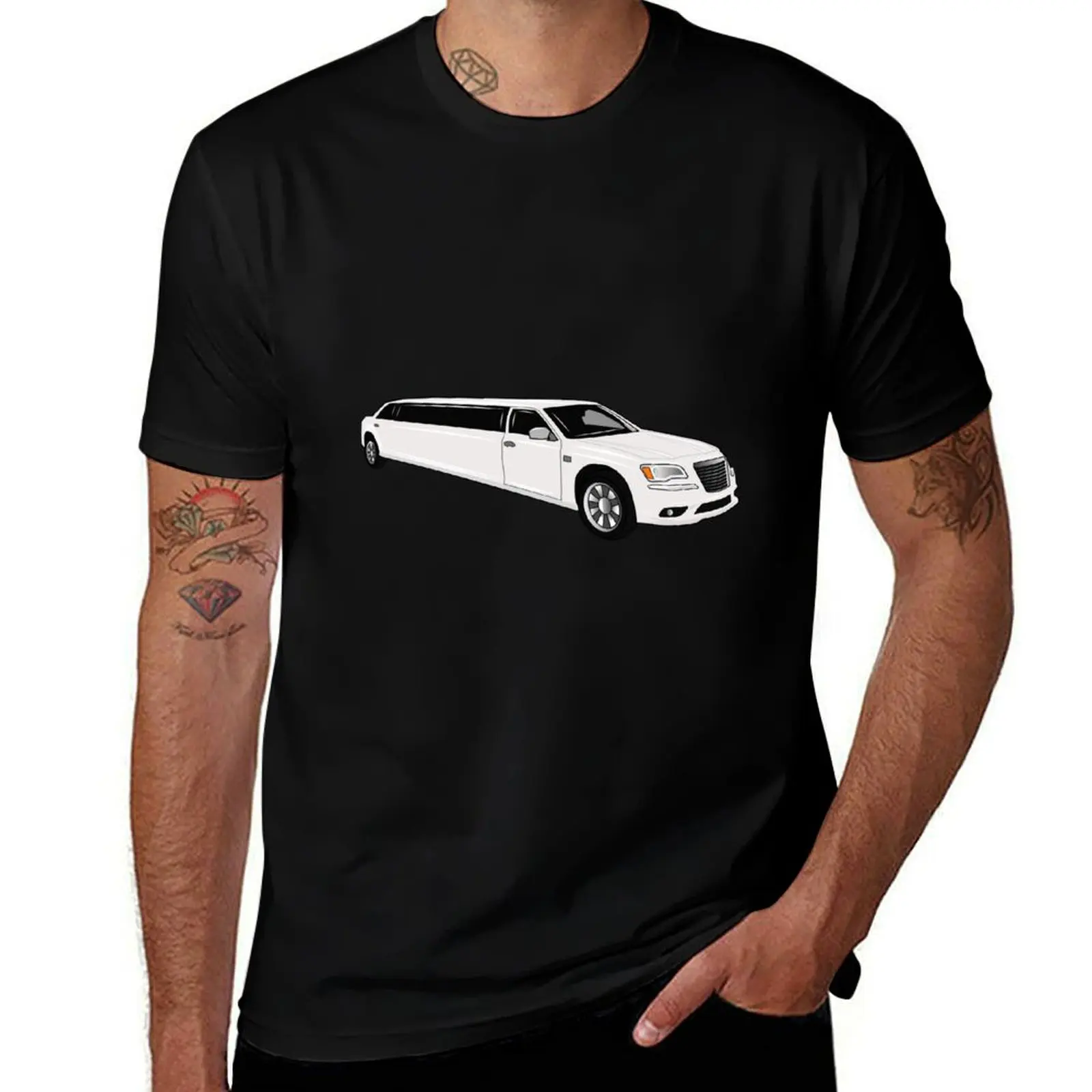 Limousine cartoon illustration T-Shirt Personalized t-shirt blacks valentines clothes men t shirts high quality