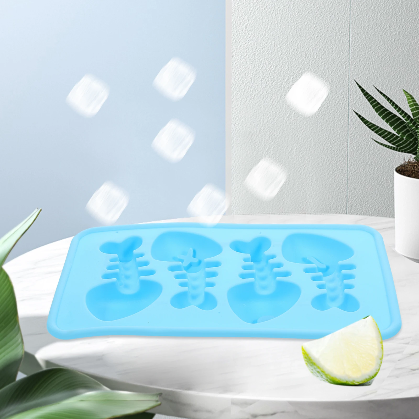 

Fishbone Ice Cube Tray Silicone Mold Chocolate Lolly DIY Tool Summer Cooling Fish Shaped Ice Cream Maker Kitchen Bar Accessories