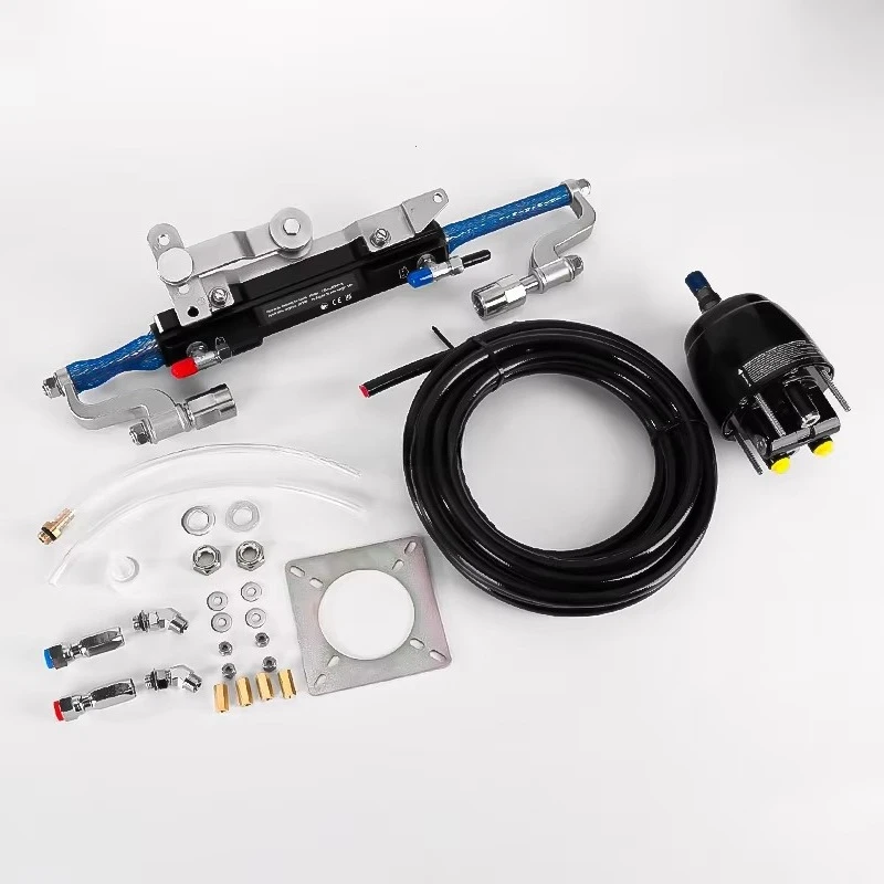 Hydraulic Outboard Steering Kit Boat Marine Rudder System with Full Set of Accessories 90HP/150HP/300HP
