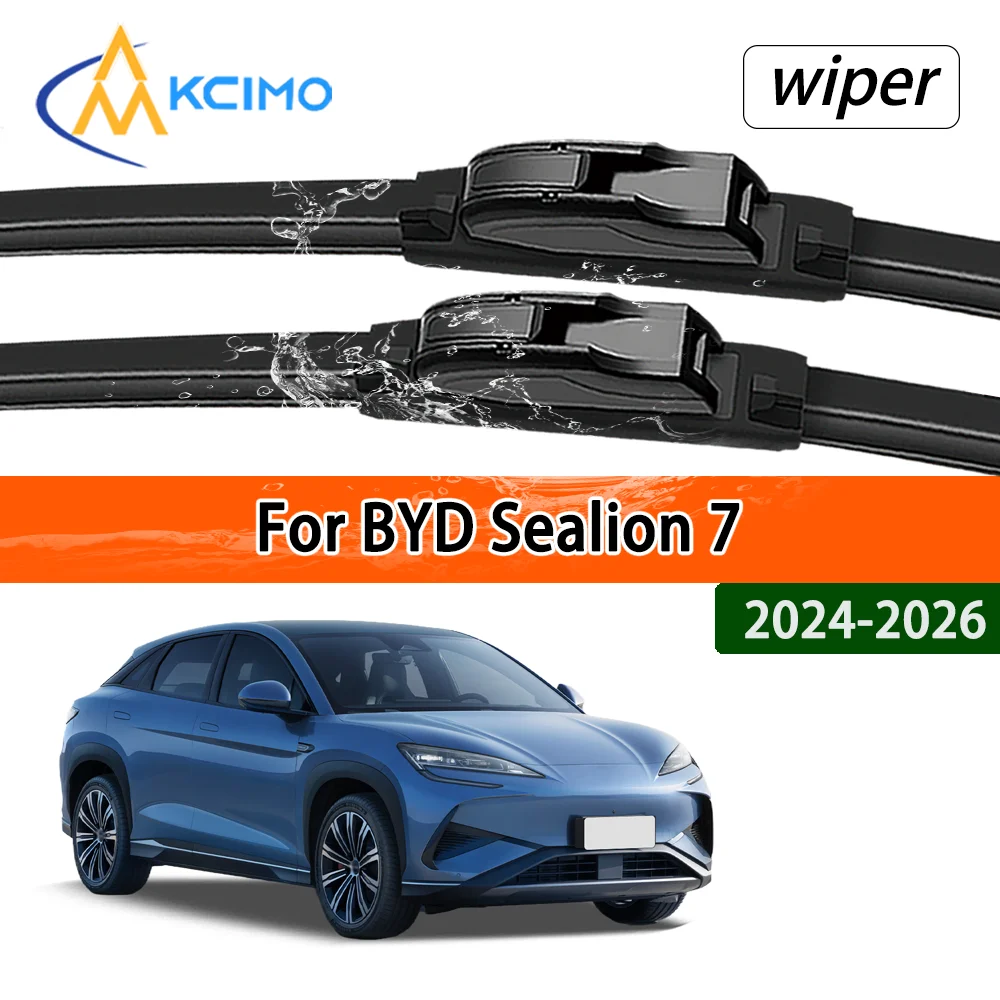 Silent Black Frontwischerblätter-Set für BYD Sealion 7 2024–2026 2025, Premium-Zubehör für Auto-Windschutzscheibe und Fensterwischer