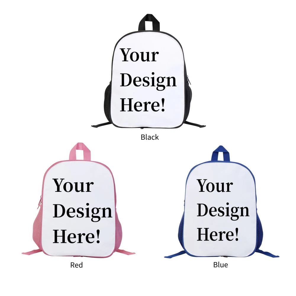 Kid's School Bag For Sublimation Printing Women DIY Image School Backpack Children Fashion Custom Bookbag Penbox Food Lunchbox