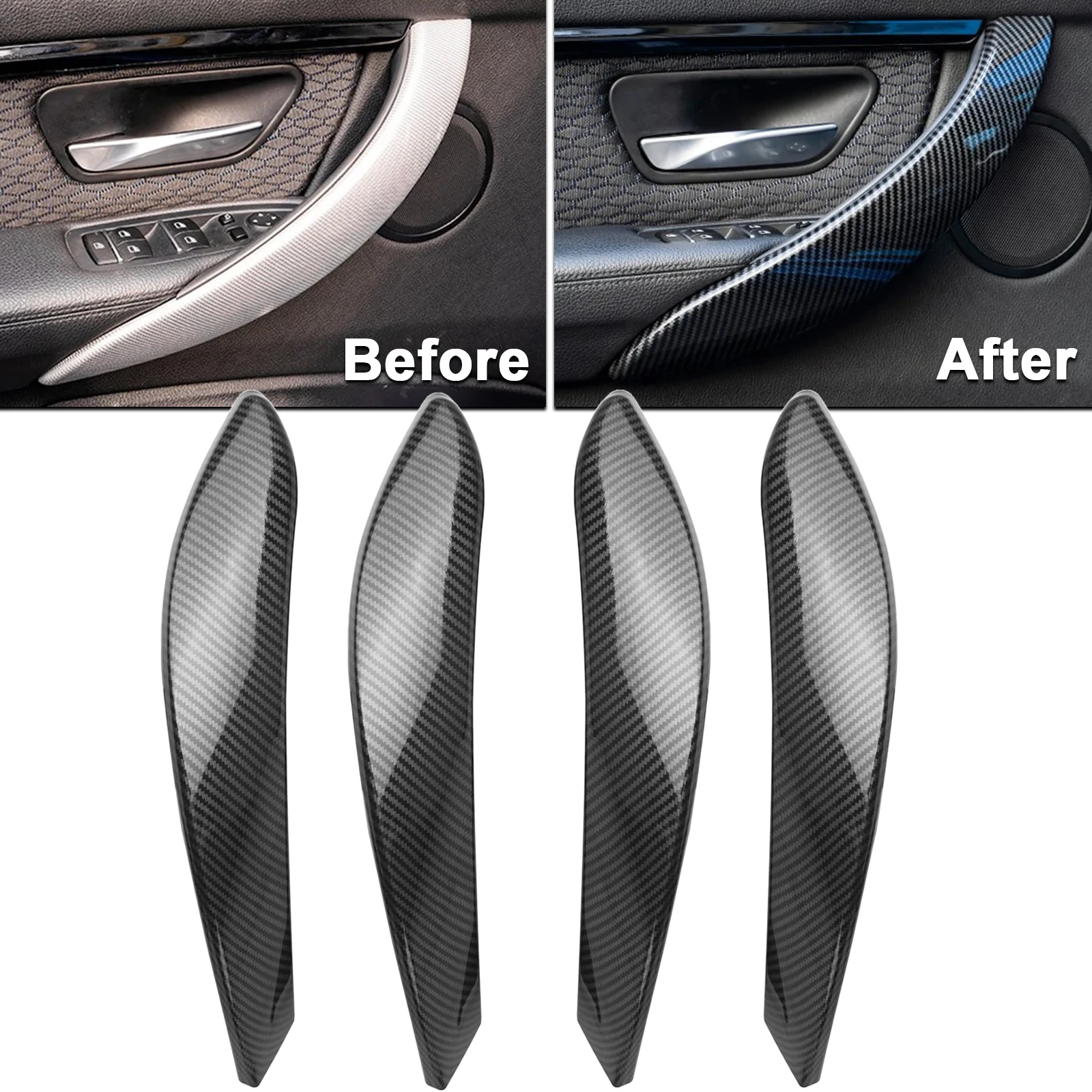 

Carbon Fiber Style Interior Door Armrest Strip Cover Molding Trim For BMW 3 4 Series 3GT F30 F31 F34 F36 2012-2019 2018 2013